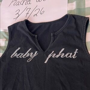 Baby Phat Black Top with Silver Embellishment